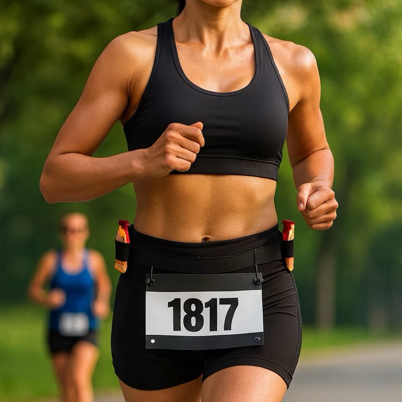 Cinto Porta Numero Para Corrida Triathlon Ciclismo Carbo Gel Ajustavel Unissex Envio Imediato