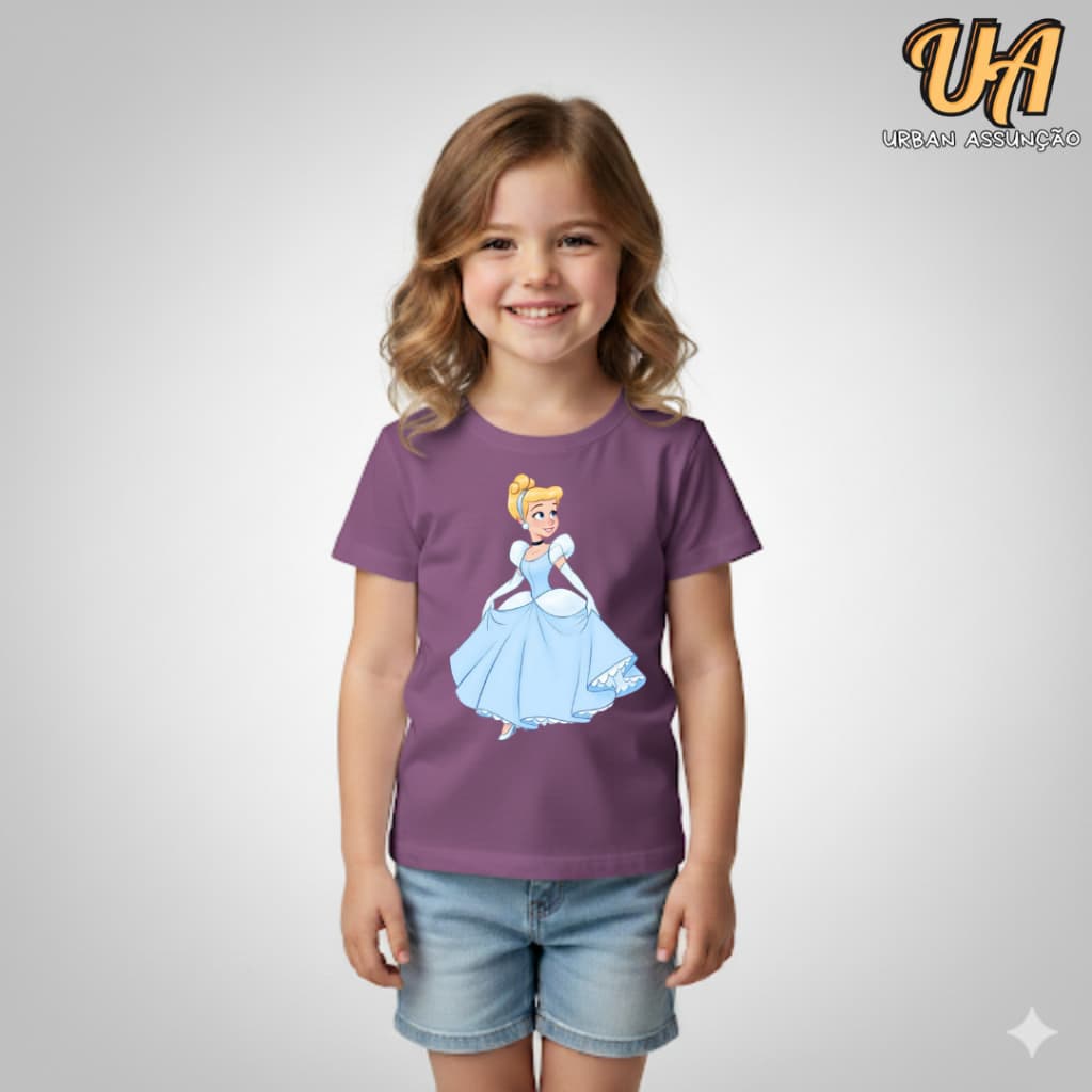 Camiseta Infantil Feminina Princesa Moda Menina - 100% Algodão