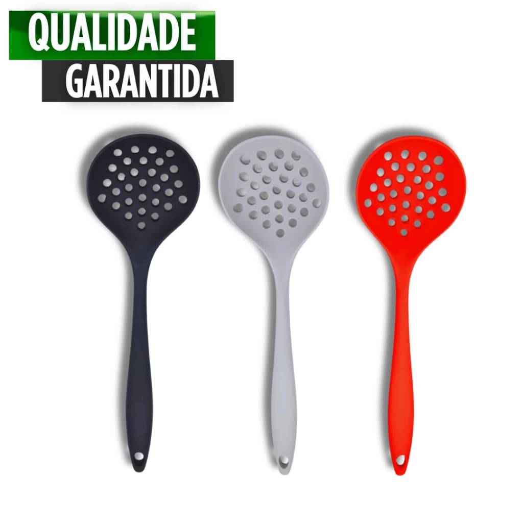 Escumadeiras De Silicone Cabo Longo Utensílio Casa Cozinha Restaurante Buffet Lanchonete Bares