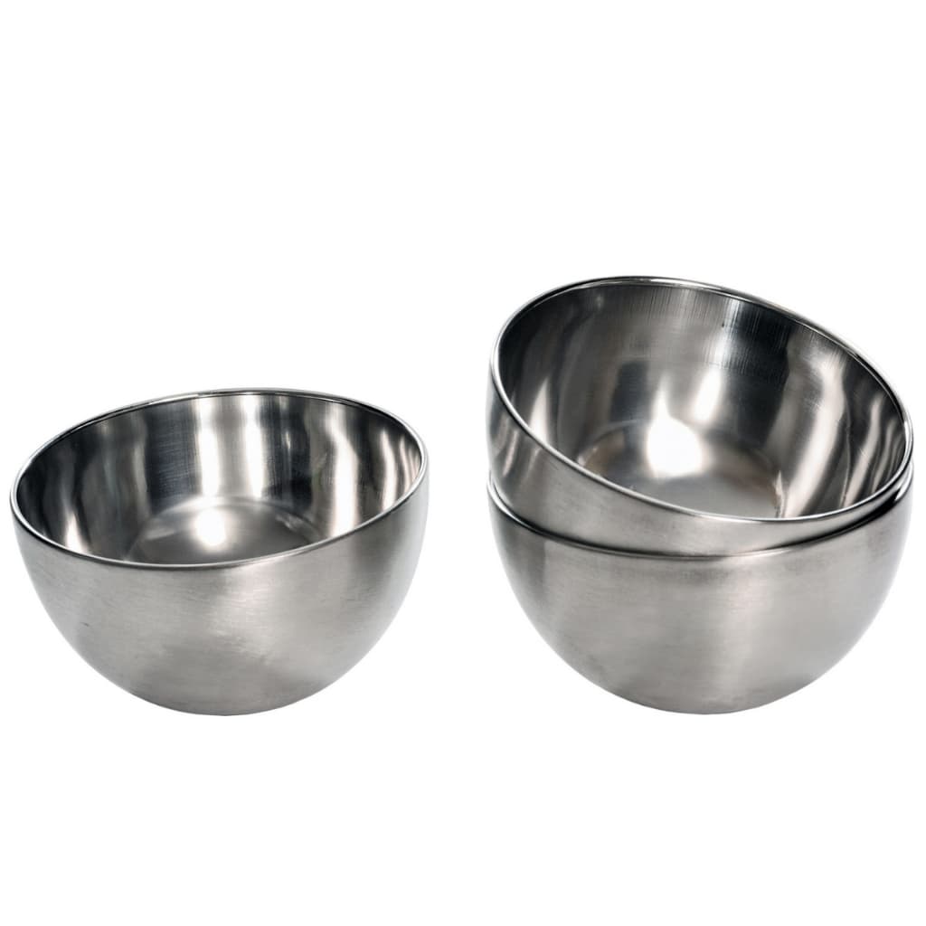 Kit 3 Tigelas Inox 9cm Shiny Pequenas Sobremesa Mini Bowl Multiuso Condimento Sorvete Molho petisco pequena porções inox