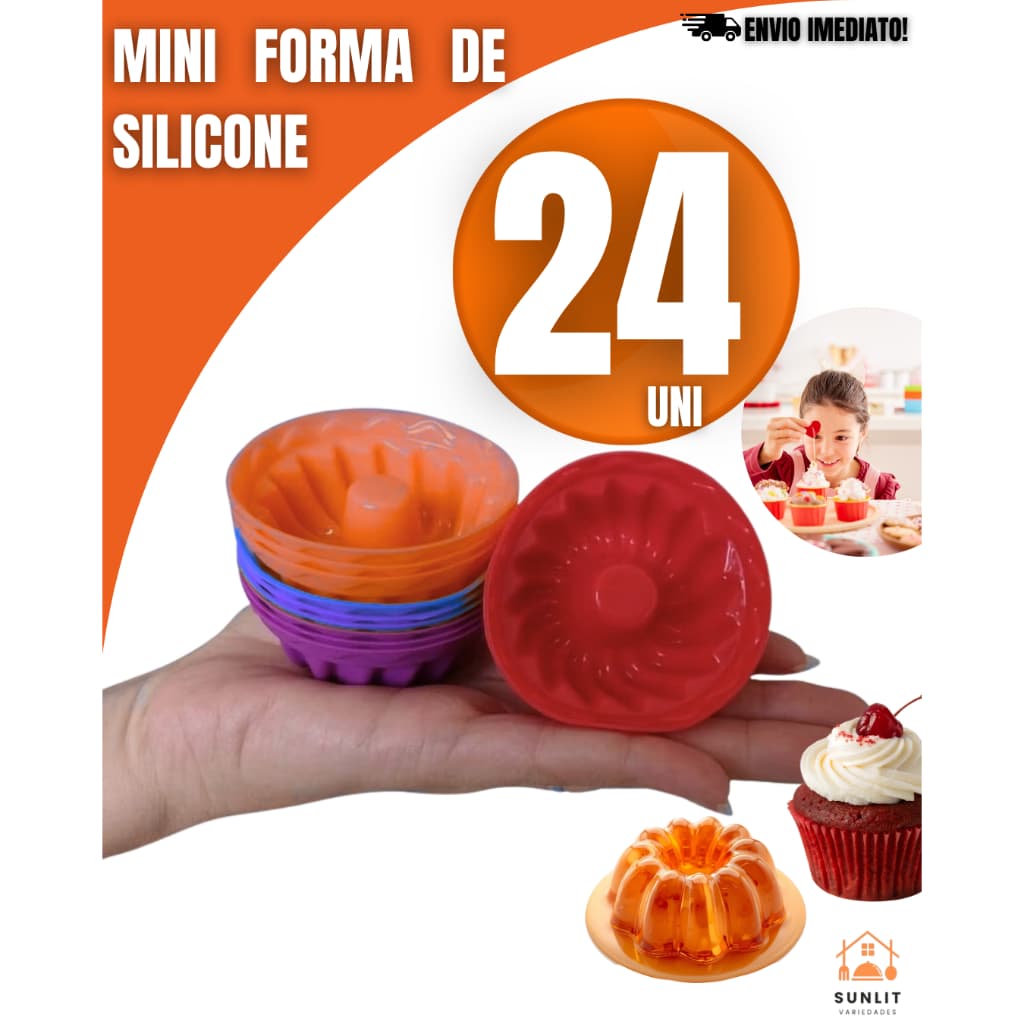 Kit de Formas de Silicone para Cupcake, Muffins e Gelatinas – Utensílio Multiuso na Cozinha