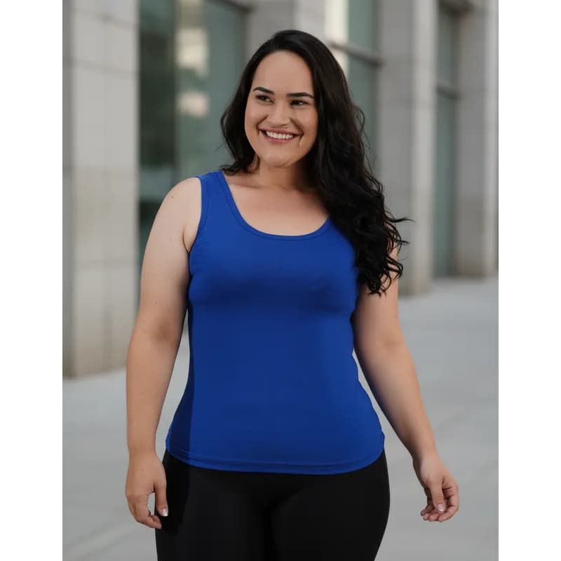 Camiseta Academia Regata Feminina Casual Fresquinha Plus Size Até G4 Promoção Primavera/Verão 2026