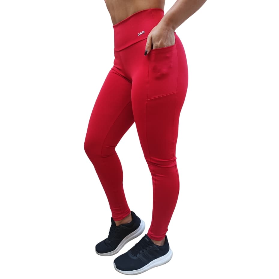 Calça Legging Com Bolsos Feminina Fitness Cintura Alta Academia  - GKD ORIGINAL