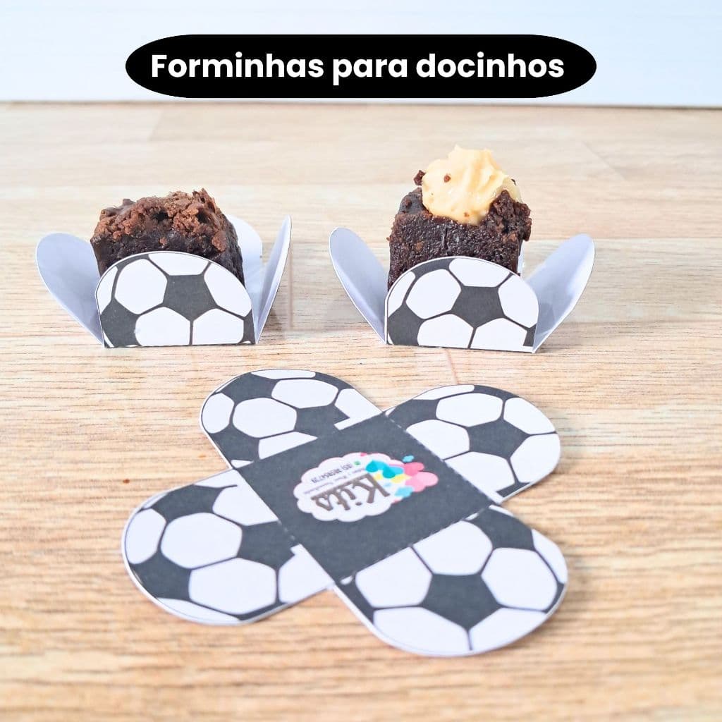 Forminhas Docinhos Futebol | 4 Pétalas | Lembrancinhas Festa Tema Futebol