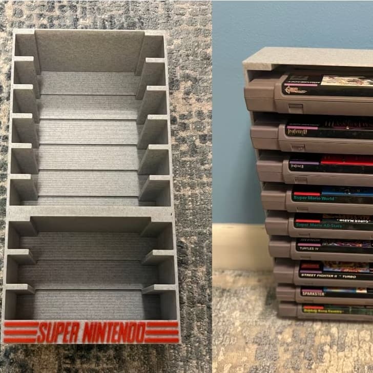 Suporte para Cartuchos Super Nintendo (SNES) (5 cartuchos) Organize a Coleção! cartuchos organizados