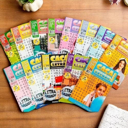 Kit Revistas Caça-Palavras e Cruzadinhas – 10 a 50 Unidades