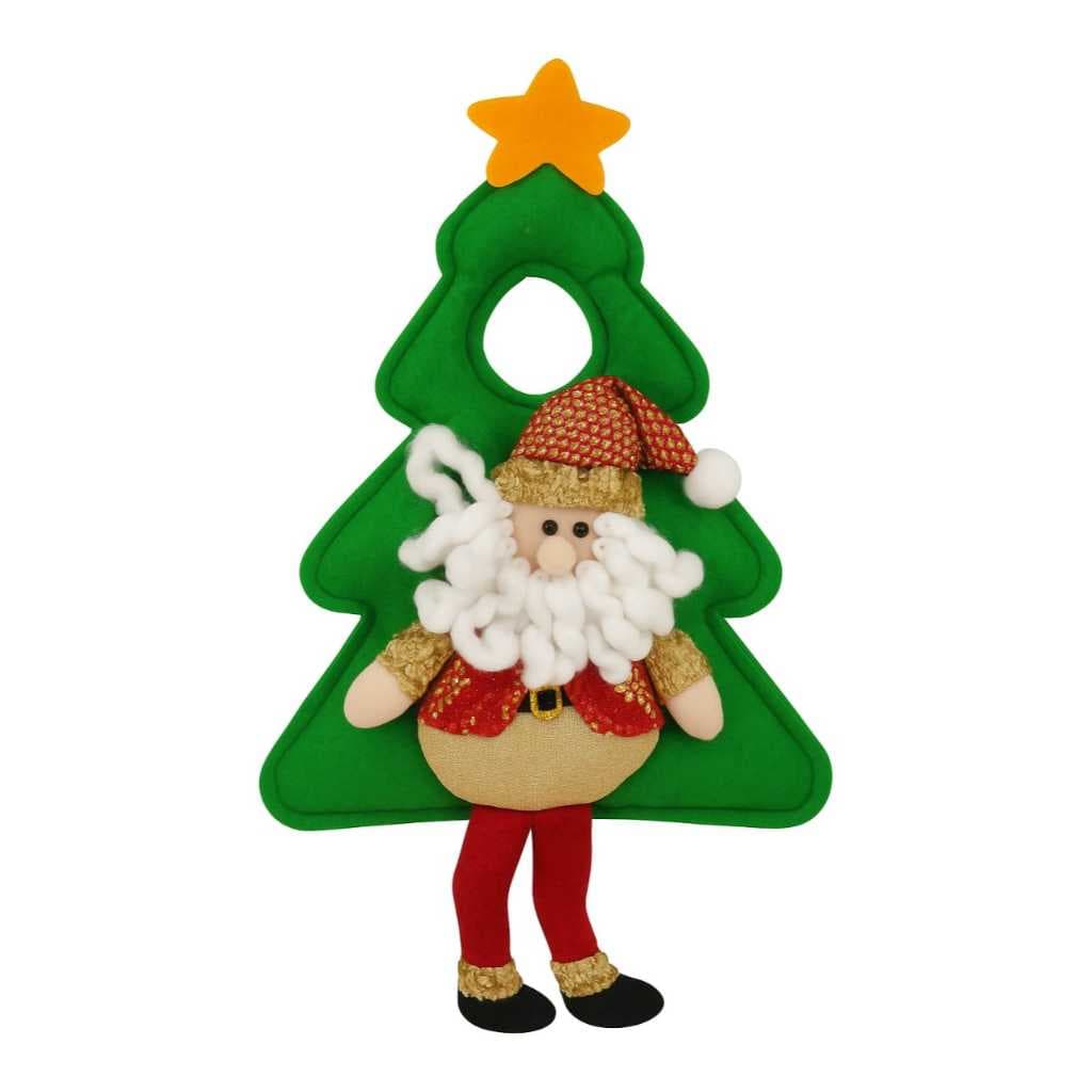Enfeite Natalino Para Porta Maçaneta Árvore Papai Noel Natal Oferta Especial