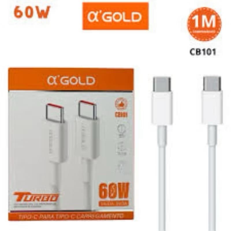 Cabo de Carregamento USB-C USB-C 60W Reforçado TURBO Compatível Também Para smartphone