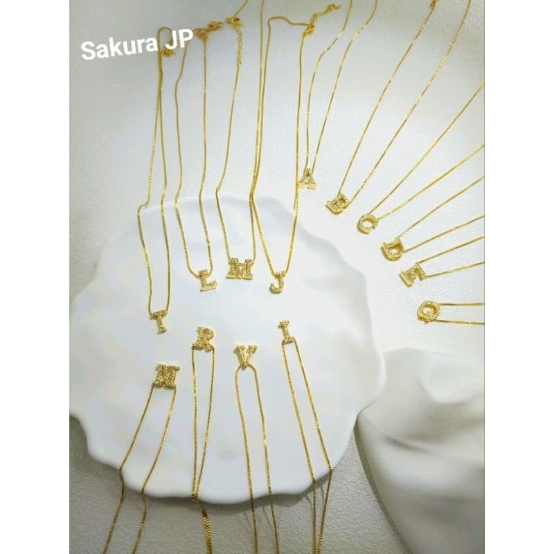 Colar moda feminina Elegante com Letra de A-Z Brilhando em Diamante - Presente Luxuoso para Mulheres ouro