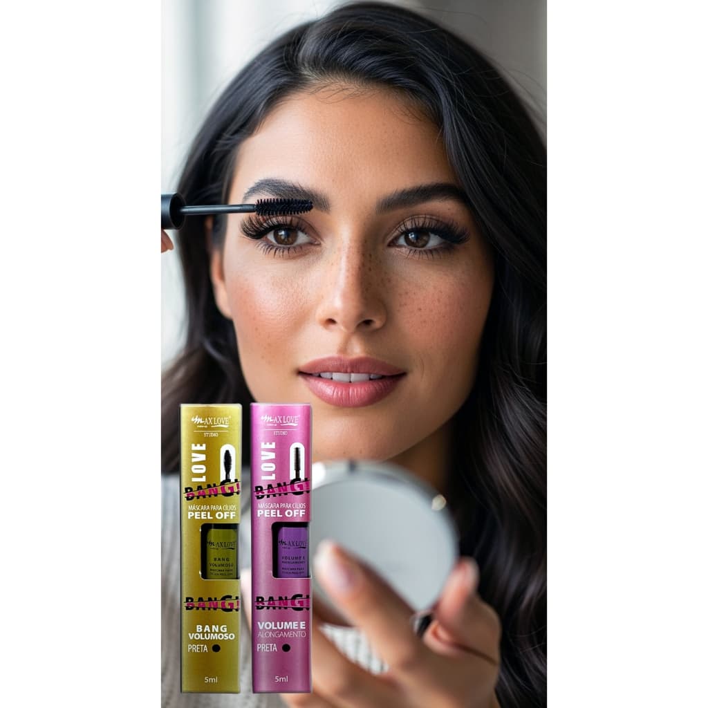 Máscara Rímel Cílios Preto Max Love Peel Off | Curva Volume e Alonga Remoção Fácil Sem Demaquilante