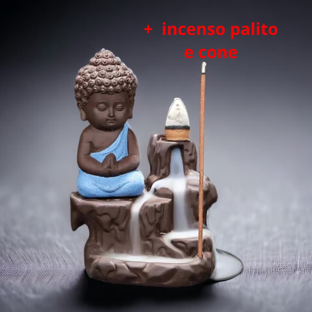 Incensário Cascata Buda Decoração Altar Meditação