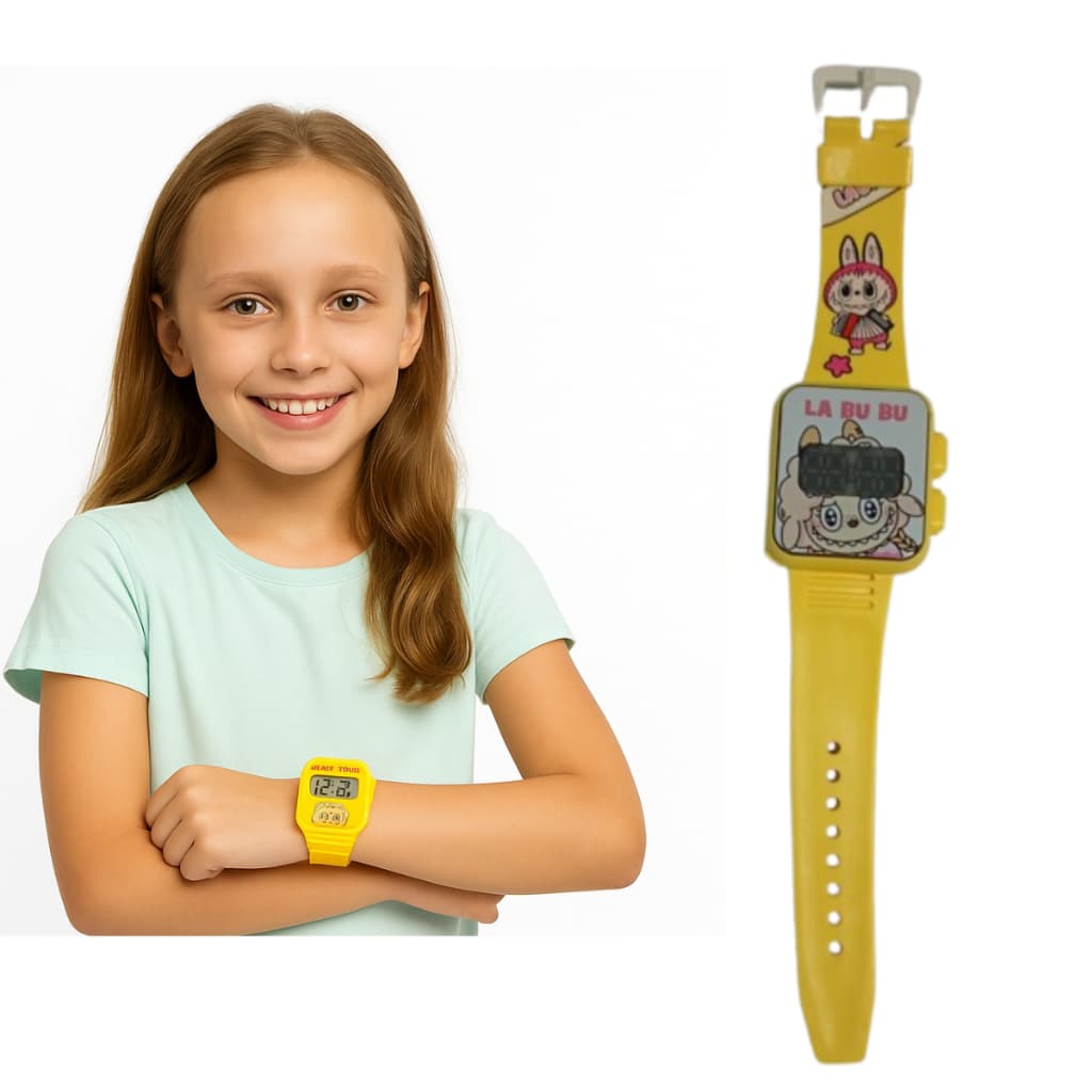 Relógio Infantil Digital Colorido Personagens Fofo LED – Presente Divertido Dia das Crianças promoção