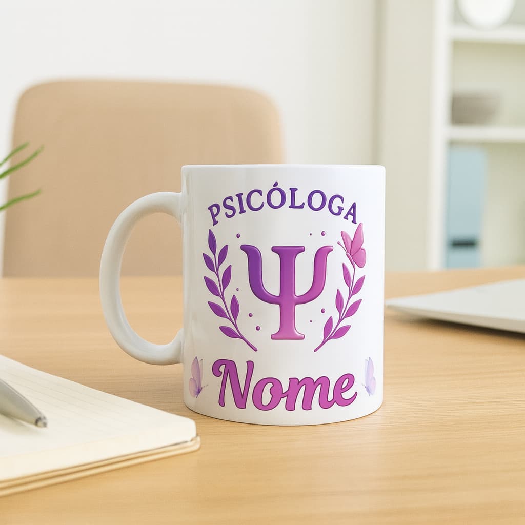 Caneca Personalizada Psicóloga – Presente Personalizado Profissão Psicologia