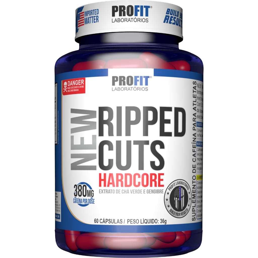Ripped Cuts Hardcore Pote 60 Capsulas 380mg de Cafeína - Profit Labs