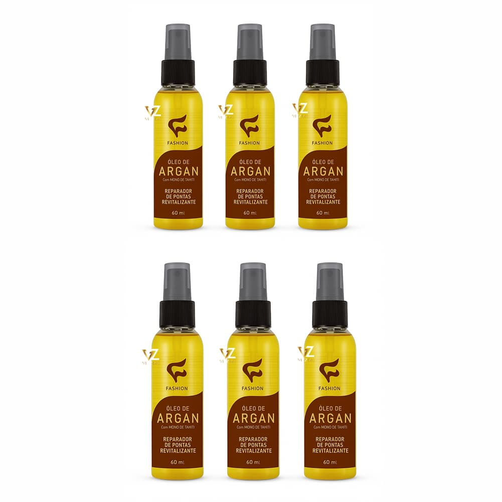 6 Óleo De Argan Reparador De Pontas Fashion 60ml