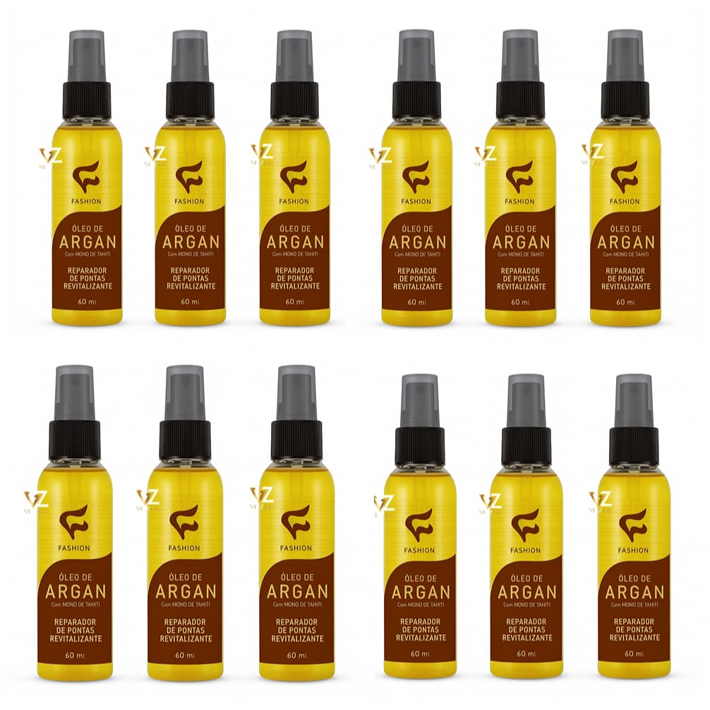 12 Óleo De Argan Reparador De Pontas Fashion 60ml