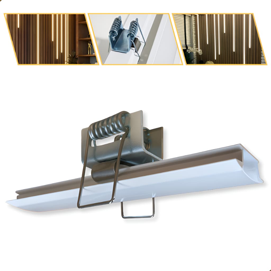 Presilhas Borboleta Mola Perfil Led Gesso Sanca 05 Unidades