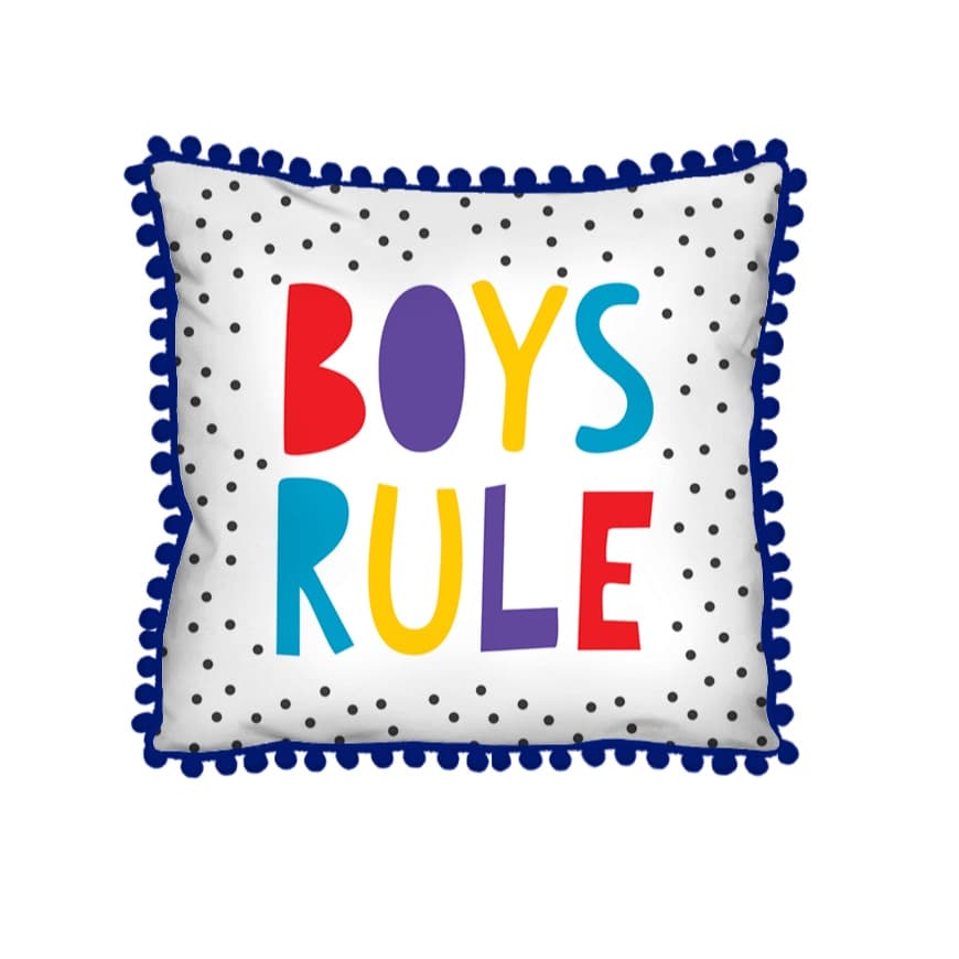 Almofada Infantil Boys Rule Pompom