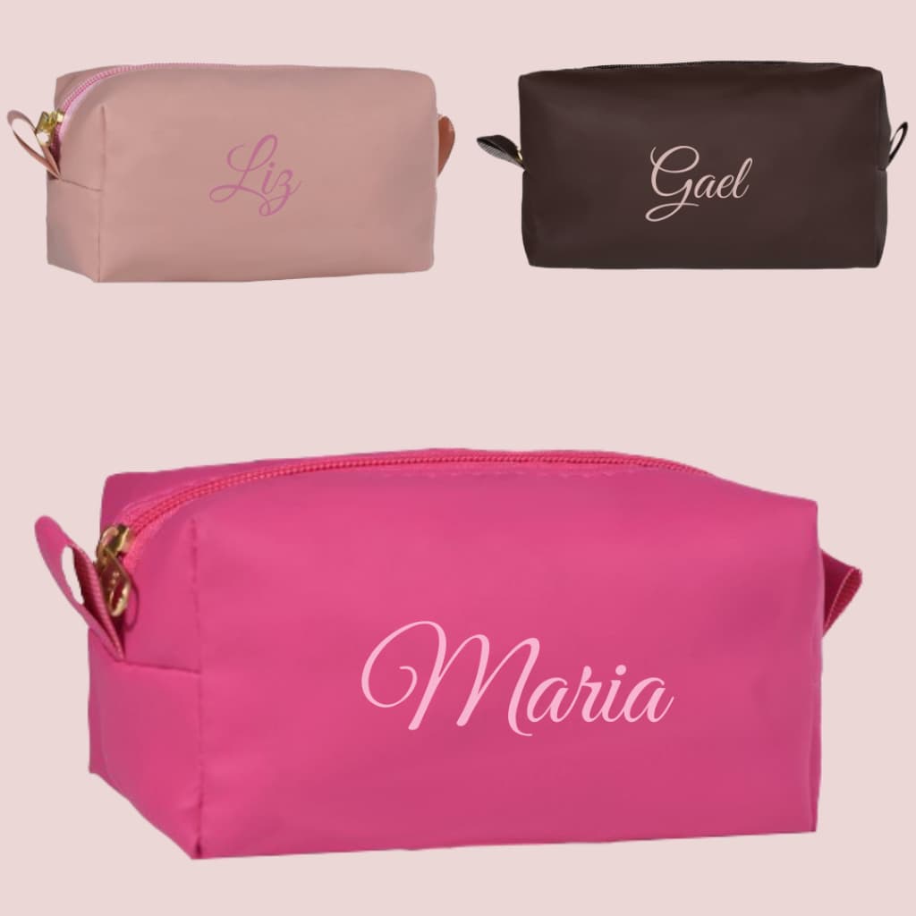 Necessaire Pequena Feminina Com Nome Compacta Multiuso Bolsa Organizador de Bolsa Viagem Maquiagem