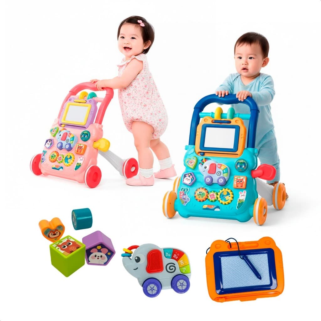 Andador Infantil de Empurrar para Bebe Didático com Atividades Musical Menino e Menina