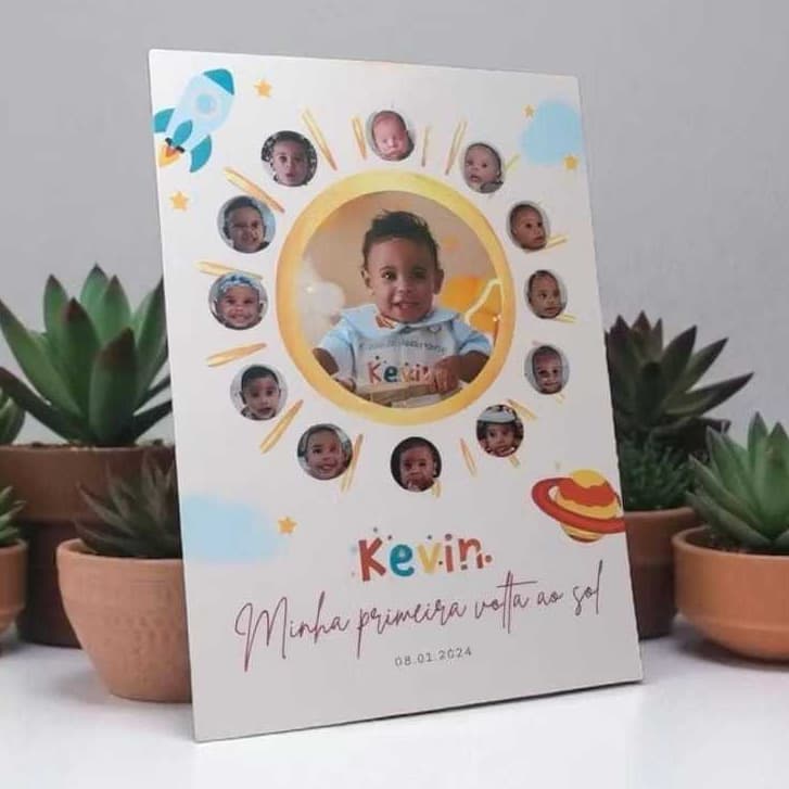 Quadro Decorativo Recepção De Aniversario Minha Primeira Volta ao Sol