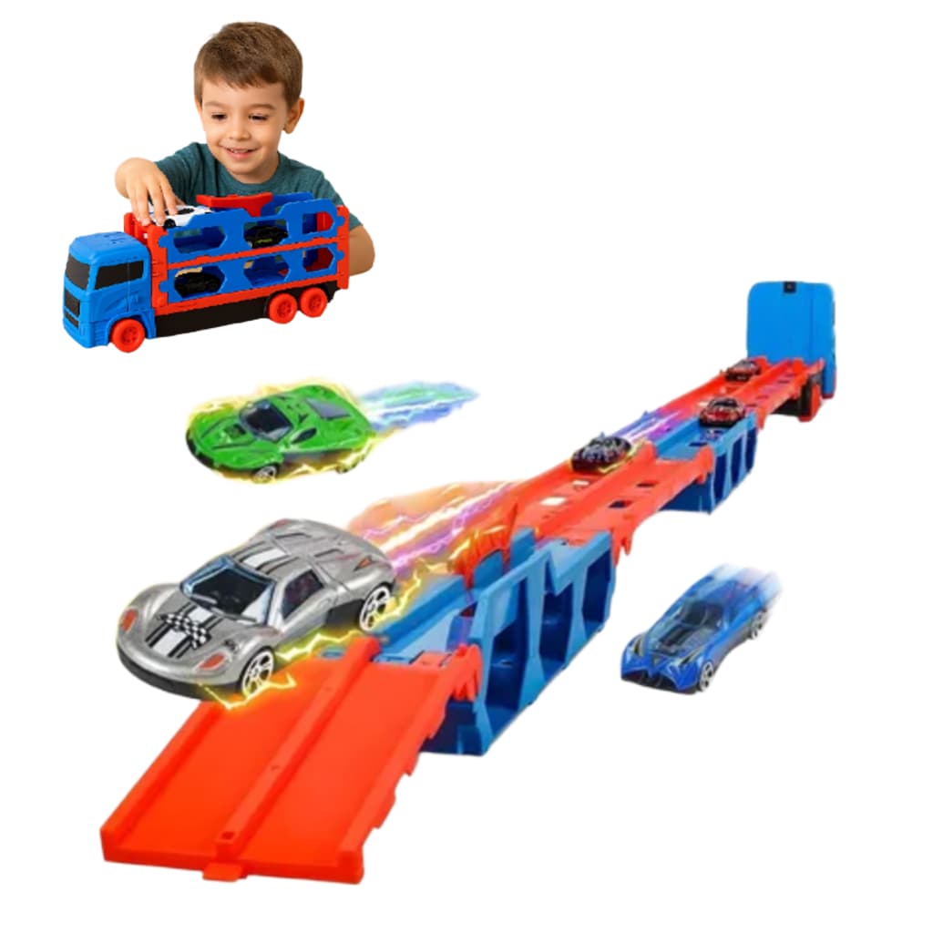 Caminhao Carreta Cegonha Vira Pista Dupla - Até 18 Carrinhos - Aceita Hot Wheels