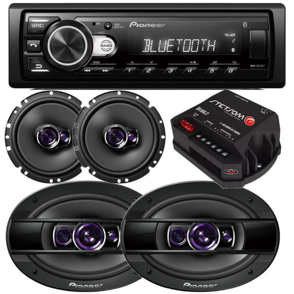 Aparelho Som Pioneer Mvh-s235Bt Lançamento Bluetooth + Falante 6 + 6x9 Pioneer + Módulo 80w rms