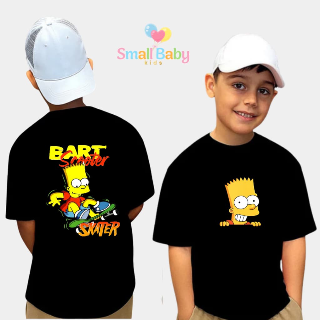 Camiseta Infantil Juvenil e Adulto Unissex Bart Skate Simpsons Personagens Estampado Desenho