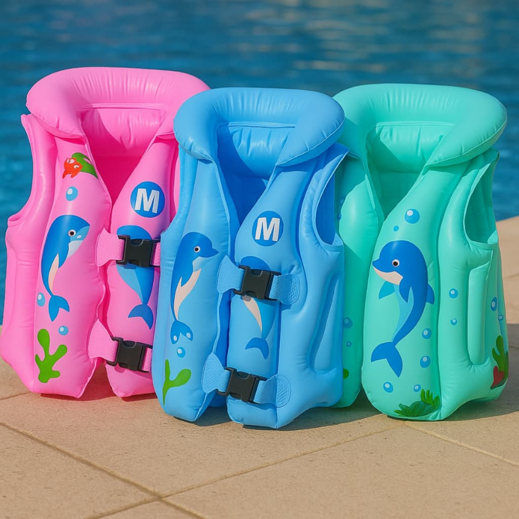Colete Bóia Salva Vidas Infantil Inflável e Seguro Flutuador Para Crianças Natação Praia Piscina