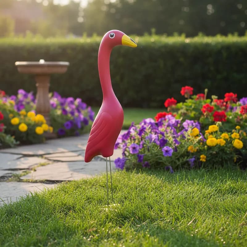Enfeite para Jardim Flamingo P Estatua Cerâmica Decoração