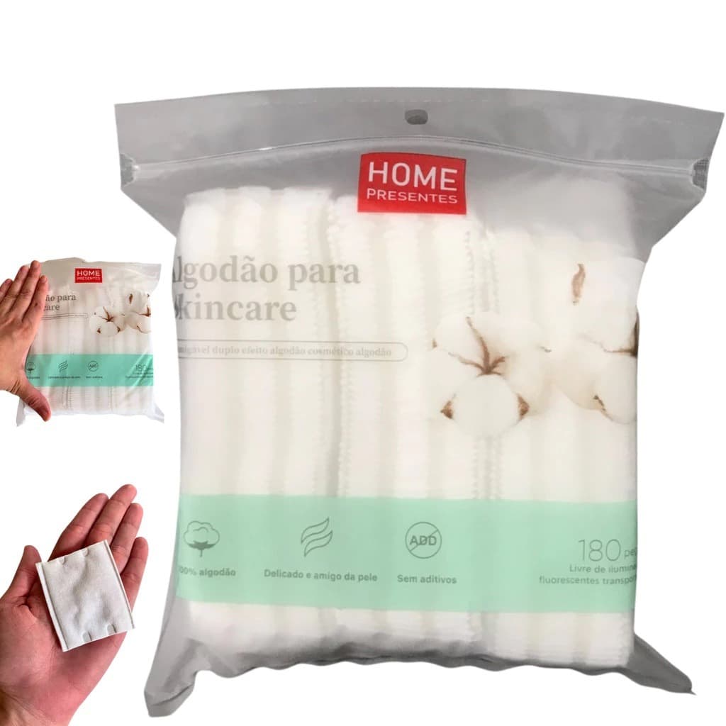 Discos De Algodão Skincare Para Limpeza Facial com 180pcs