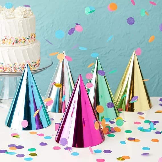 Chapéu Cone Metalizado Festa Aniversário  Cores Diversas