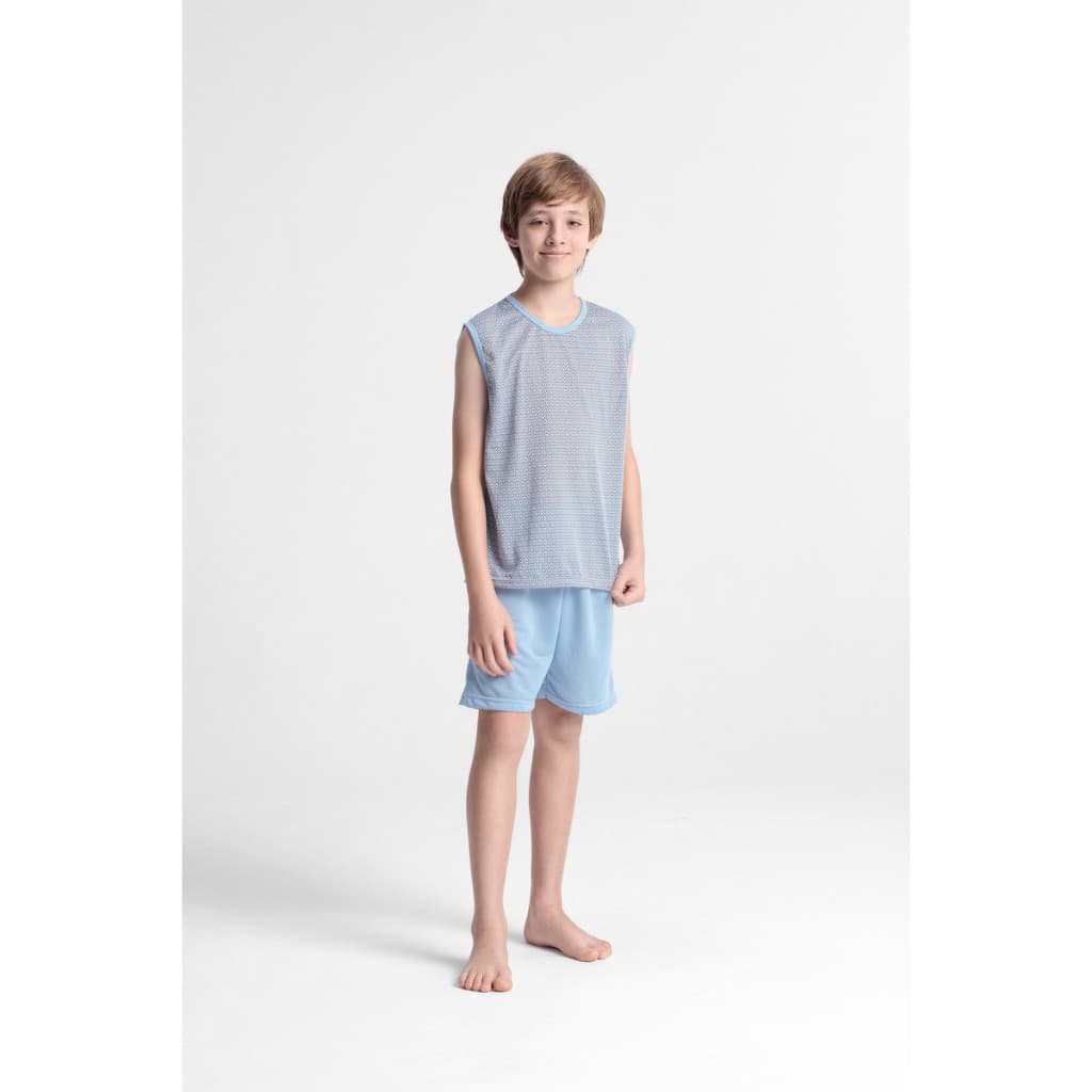 Pijama Juvenil Masculino Curto Estampados Regata E Shorts