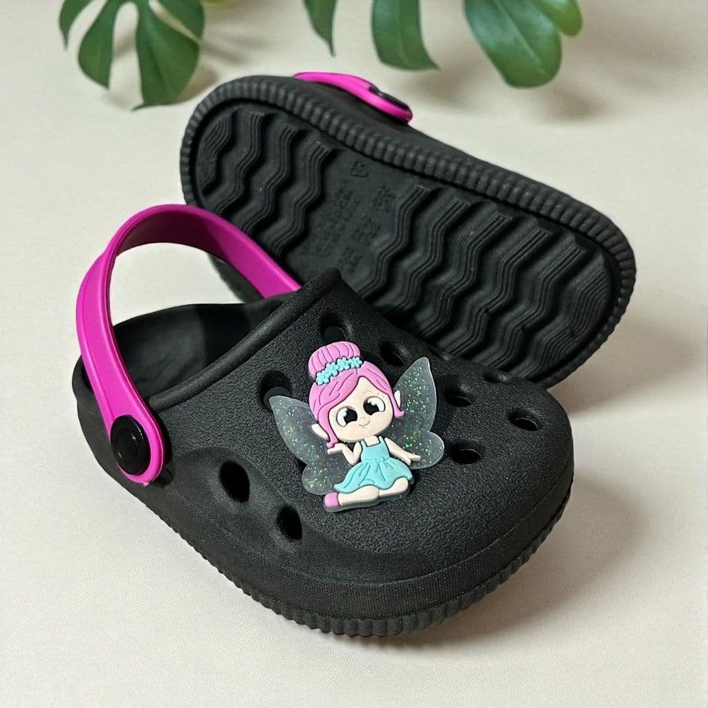 Babuche Injetado Sandália Infantil Menina Fada Personalizado Detalhe Lateral Tendência Luxo
