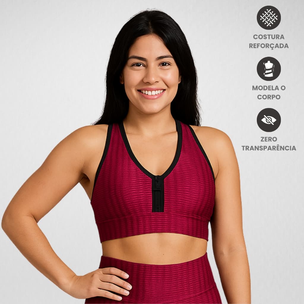 Top Poliamida 3D Nadador Feminino Fitness Conforto e Sustentação