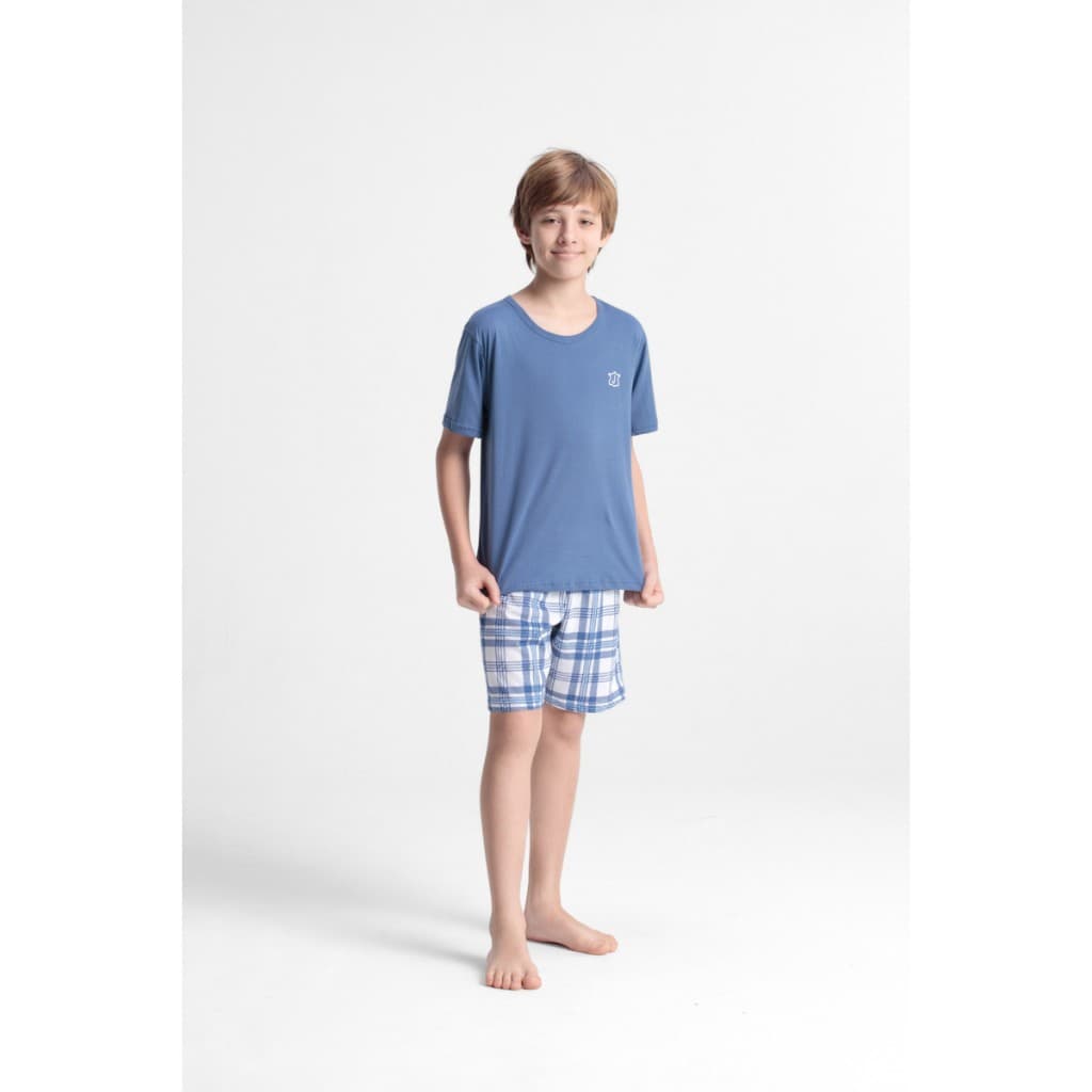 Pijama Juvenil Masculino Curto Estampados 100% Algodão
