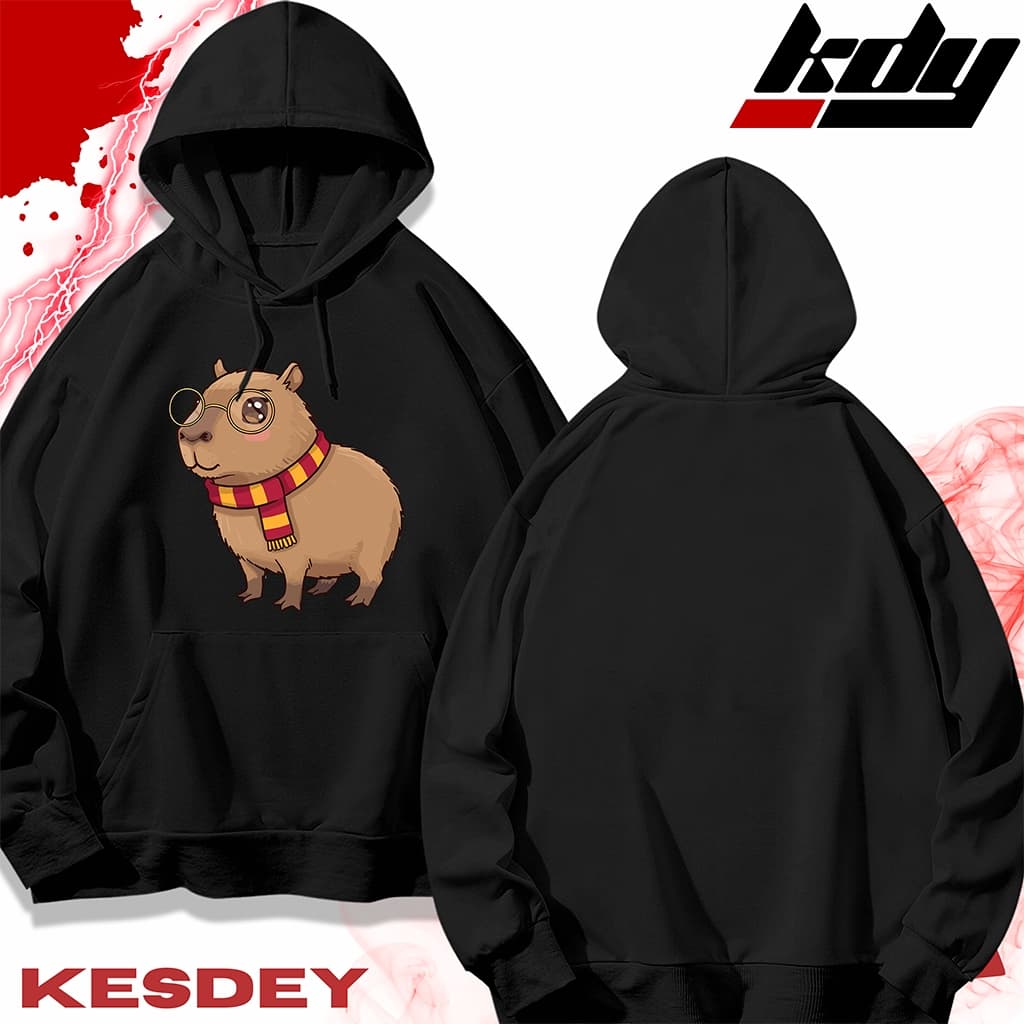 BLUSA DE FRIO MOLETOM CANGURU UNISSEX STREETWEAR CAPIVARA CACHECOL HOGWARTS