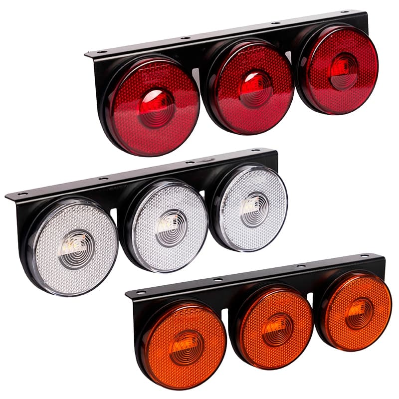 Conjunto Lanterna Led 85mm 3 Marias Caminhão Carreta Motorhome 12v 24v bivolt universal