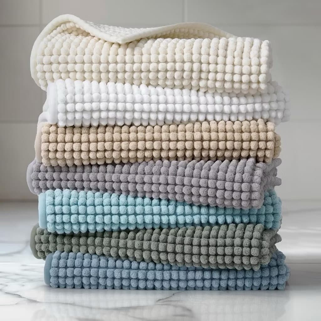 Tapete Macarrão 40x60 (Chenille) Antiderrapante Sintético Linha Luxo Extra Macio Porta / Banheiro