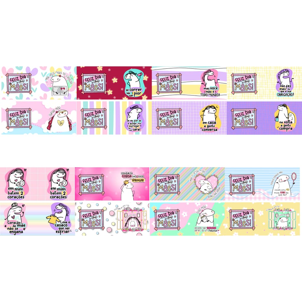 Kit 32 Estampas Prontas Impressas Sublimaticas Dia Das Mães Flork Meme
