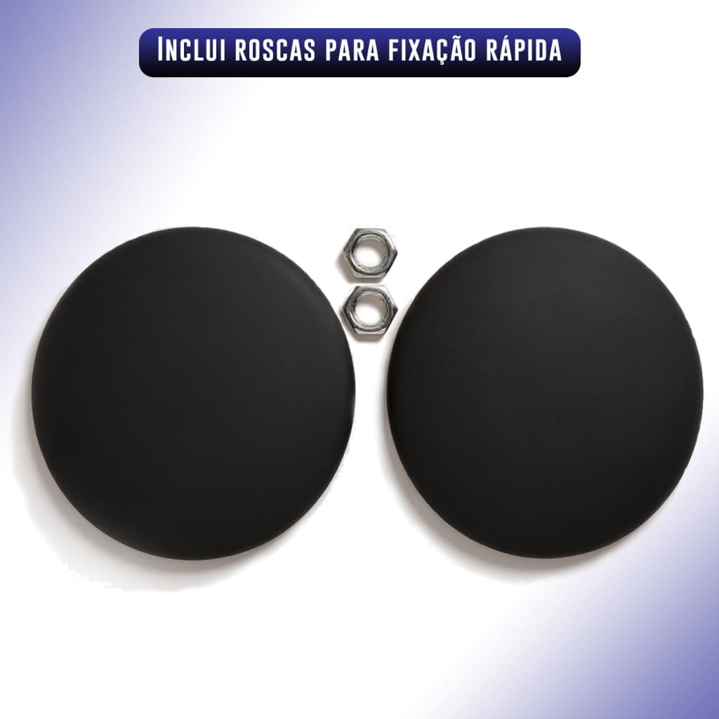 Par Tapa Furo Manivela Porta Máquina Vidro Preto Universal
