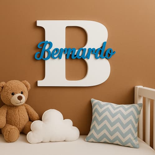 Placa Decorativa Personalizada com o Nome da Crianca MDF – Decoração Infantil
