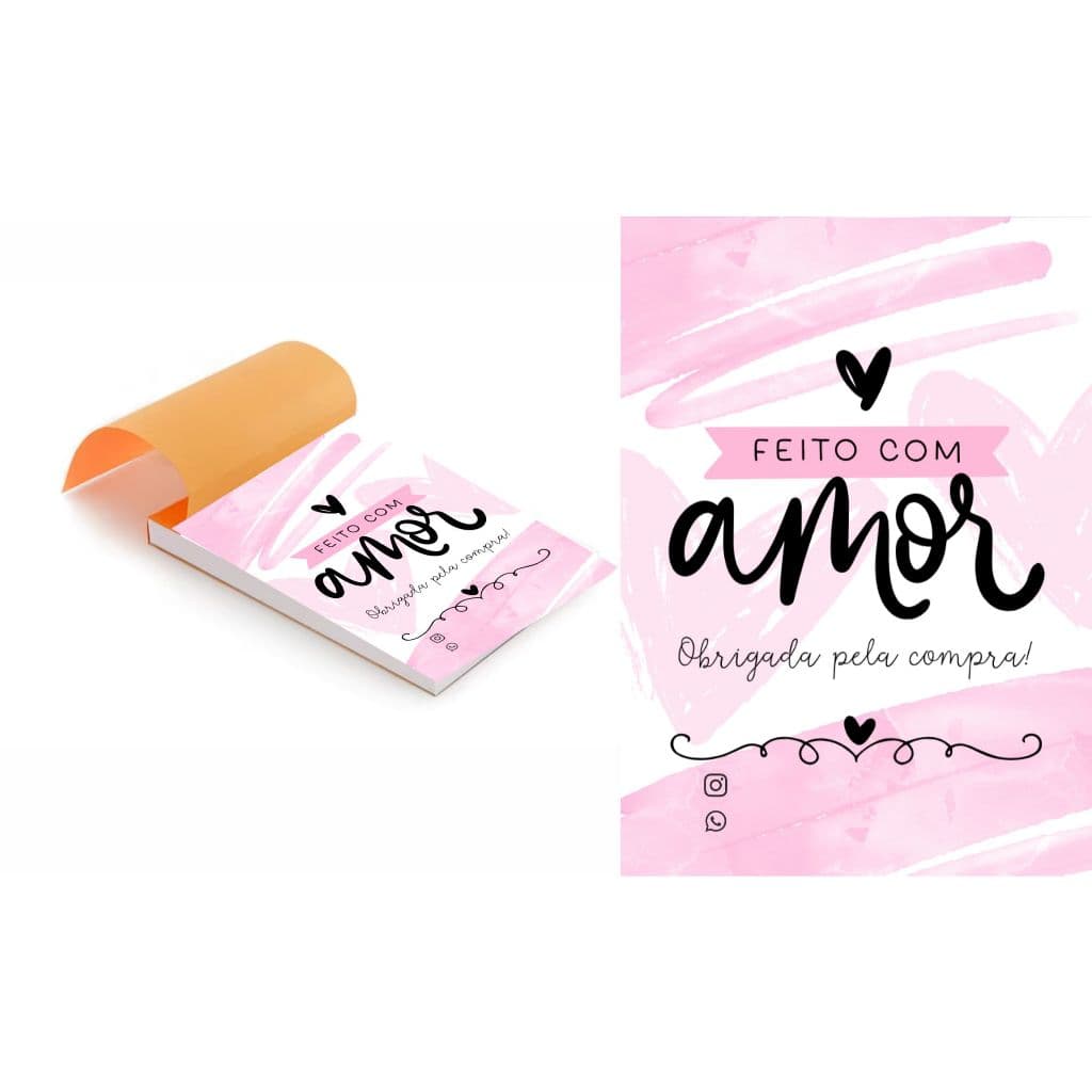 Kit 5 Blocos (500 Folhas) para Agradecimento / Aqui tem amor