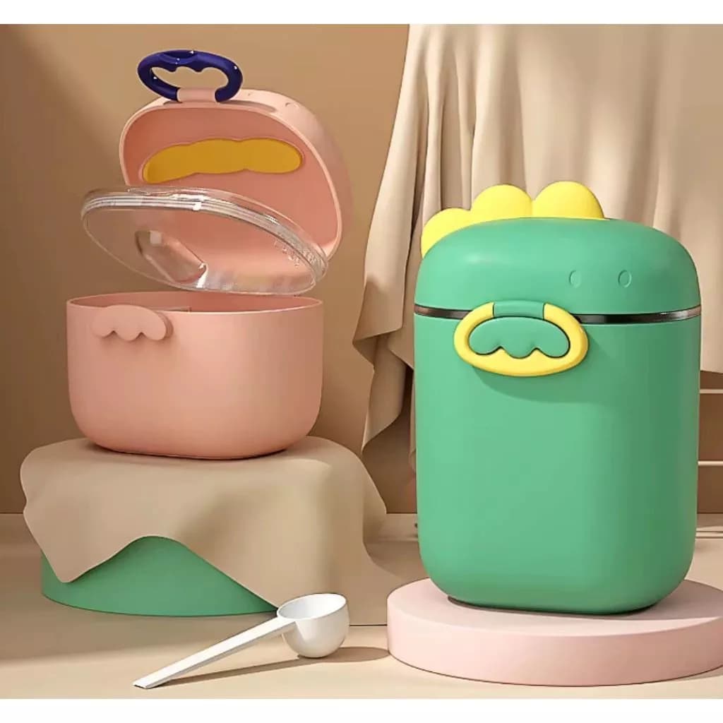 Porta Leite em Pó Portátil Com Dosador e Nivelador Bebe Infantil Pote Marmita Biscoito Frutas