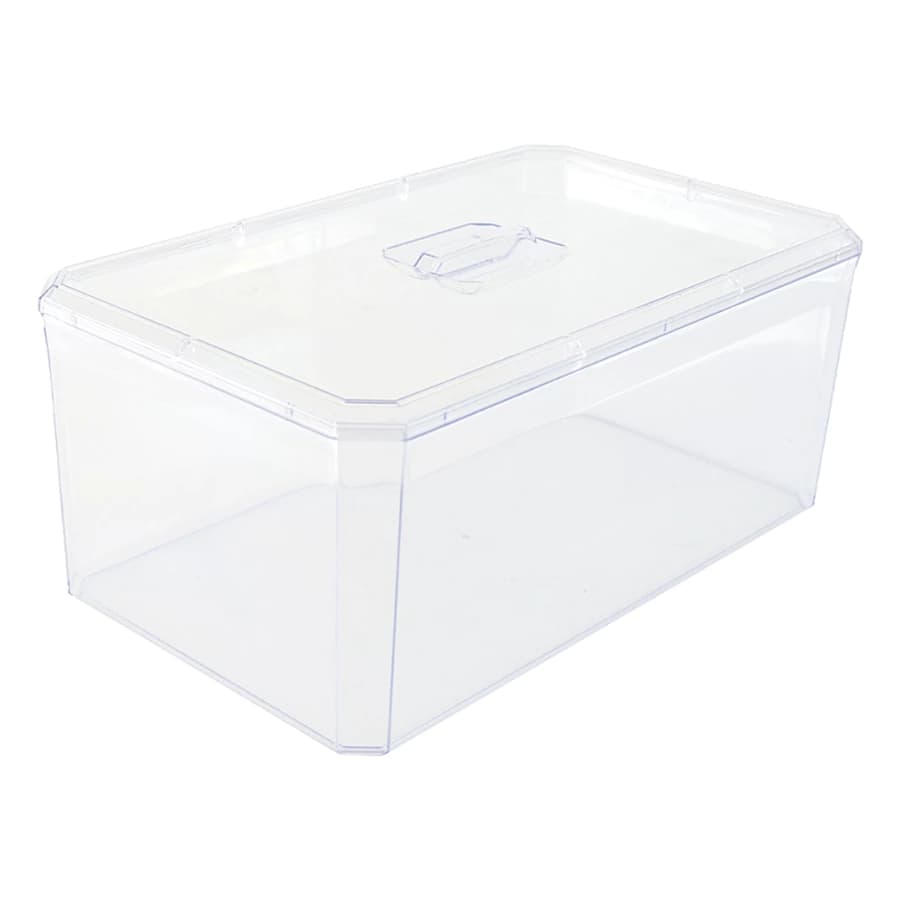 Cake Box Caixa Retangular Organizadora c/Puxador 20x12cm com Tampa Pote Acrílico 1800ml