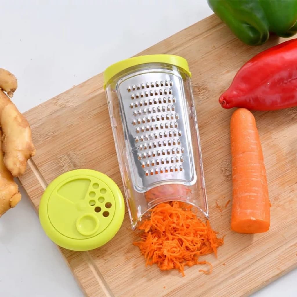 Ralador Com Dispenser Recipiente Medidor Para Queijo Legumes Verduras Chocolate