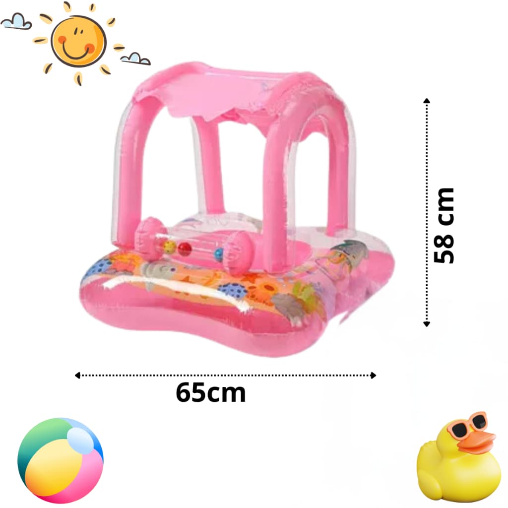 Boia Bote Infantil Bebê Com Cobertura Baby Fralda Piscina Praia Crianças Natação Inflável