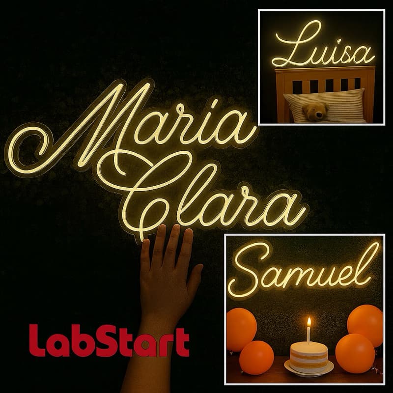 Placa/Luminoso  neon led com seu nome personalizado, comemorações festas aniversário luminária Led 50cm