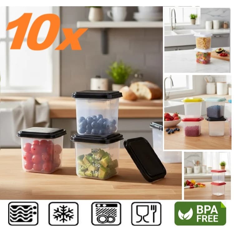 Kit 10 Potes Papinha Mistura Dieta com Tampas 250 ML Livre BPA