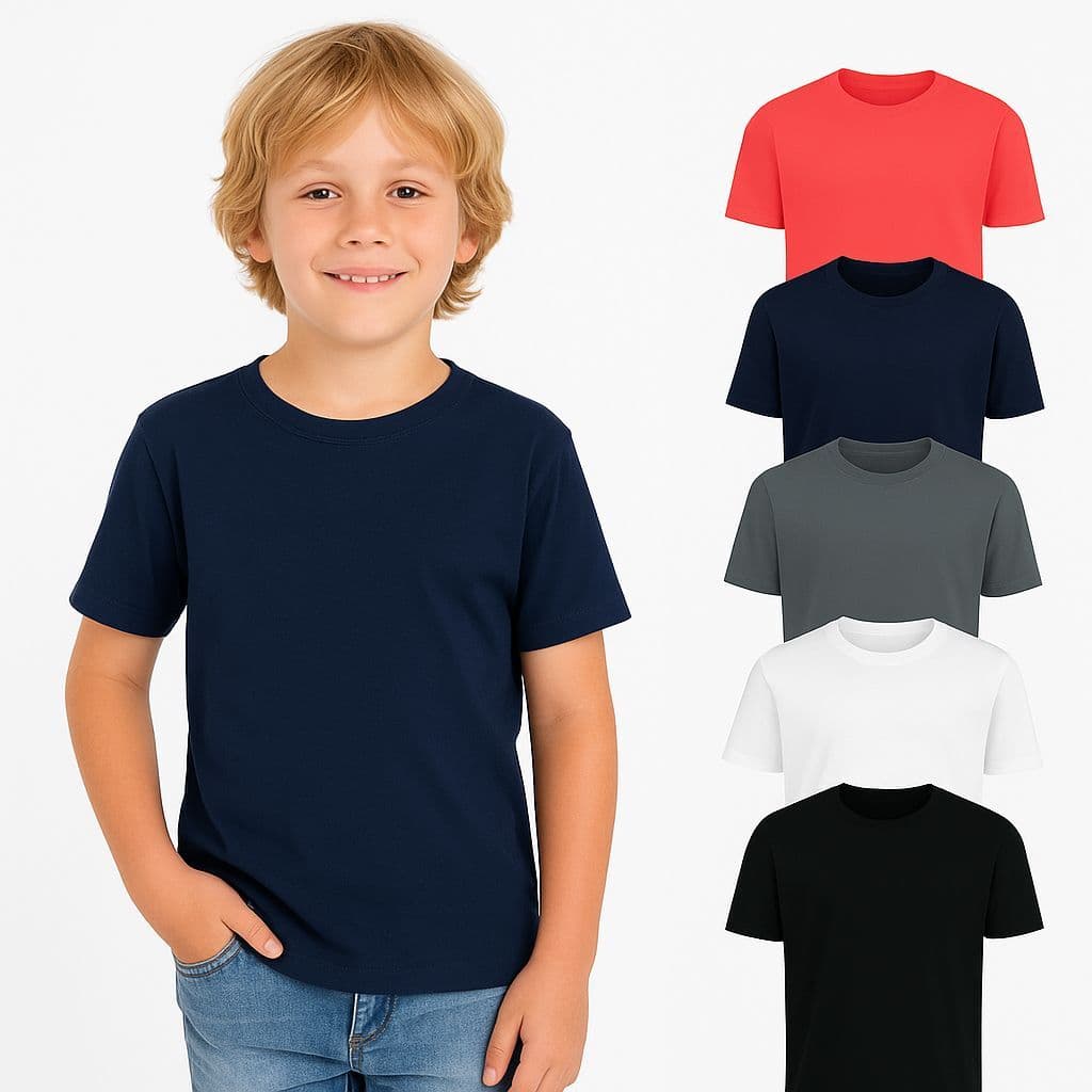 Kit 3 Camisetas Infantil Básica Unissex Menino Menina Dry Fit Leve